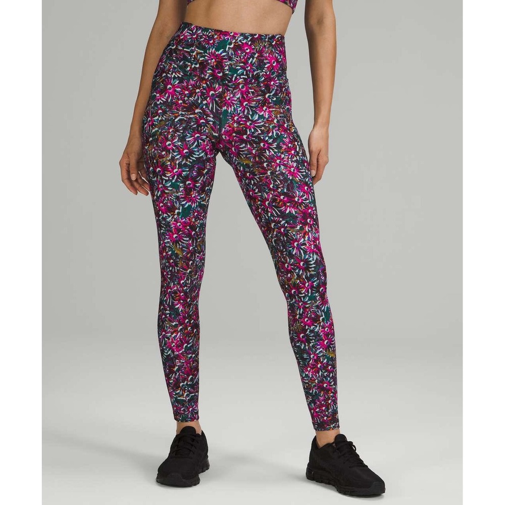 Lululemon Base Pace High-Rise Fleece Tight 28 Floral Electric Size 4